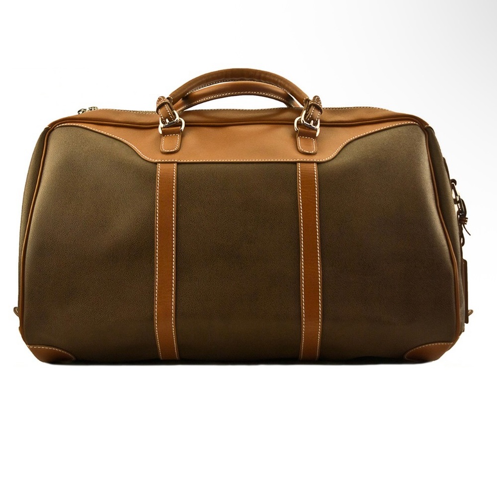 NWOT Mulholland  Classic Leather Hippo Duffle Bag in Hazel/Deep Camel Brown